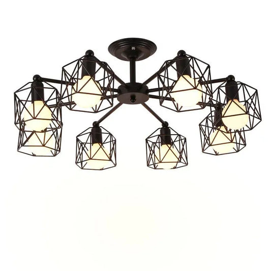 Black Iron Cage ceiling Light Fixtures