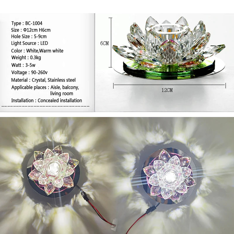 Pumpkin Lotus Crystal LED Ceiling Light