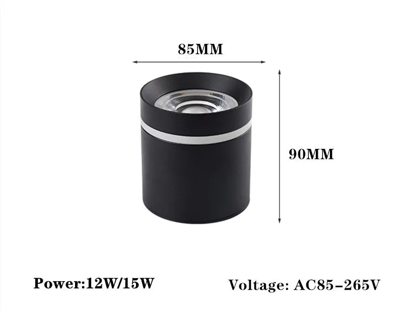 Luces empotradas LED cilíndricas regulables 7W 10W 12W COB luces LED de techo AC85 ~ 265V lámparas LED de fondo iluminación interior