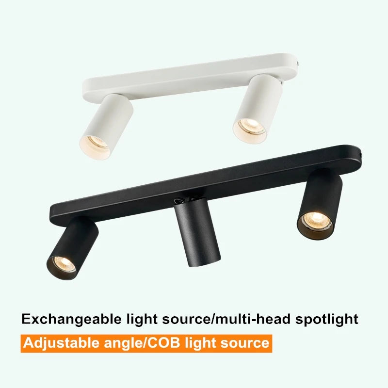Anti-glare Dimmable multi-head spotlights surface ceiling mounted