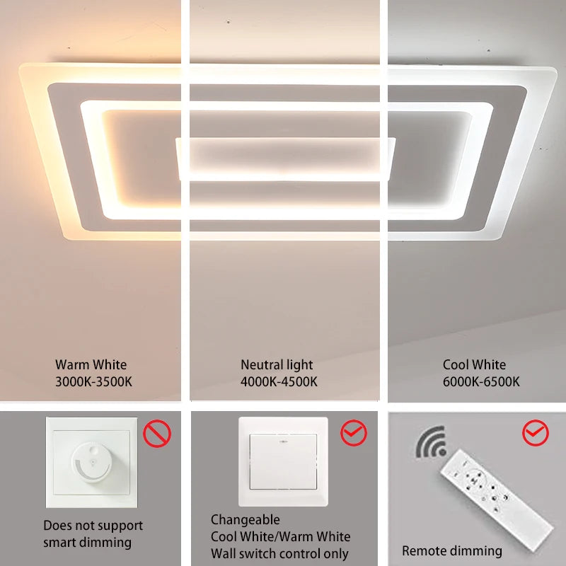 Modern Surface Mounted Led Ultra-thin square/rectangular lights
