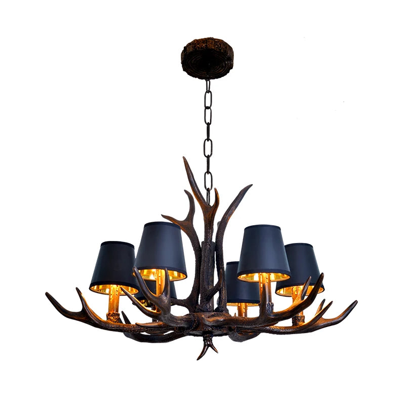 American resin antler chandelier light