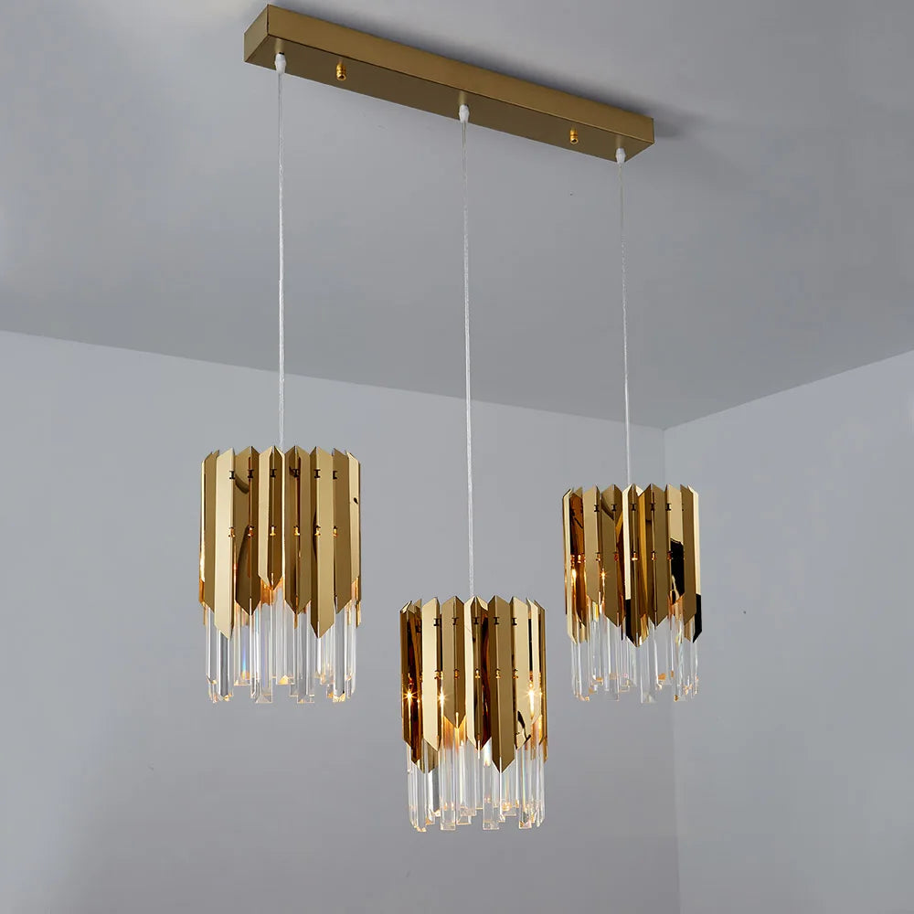 Gold Crystal Small Round Chandelier Lighting