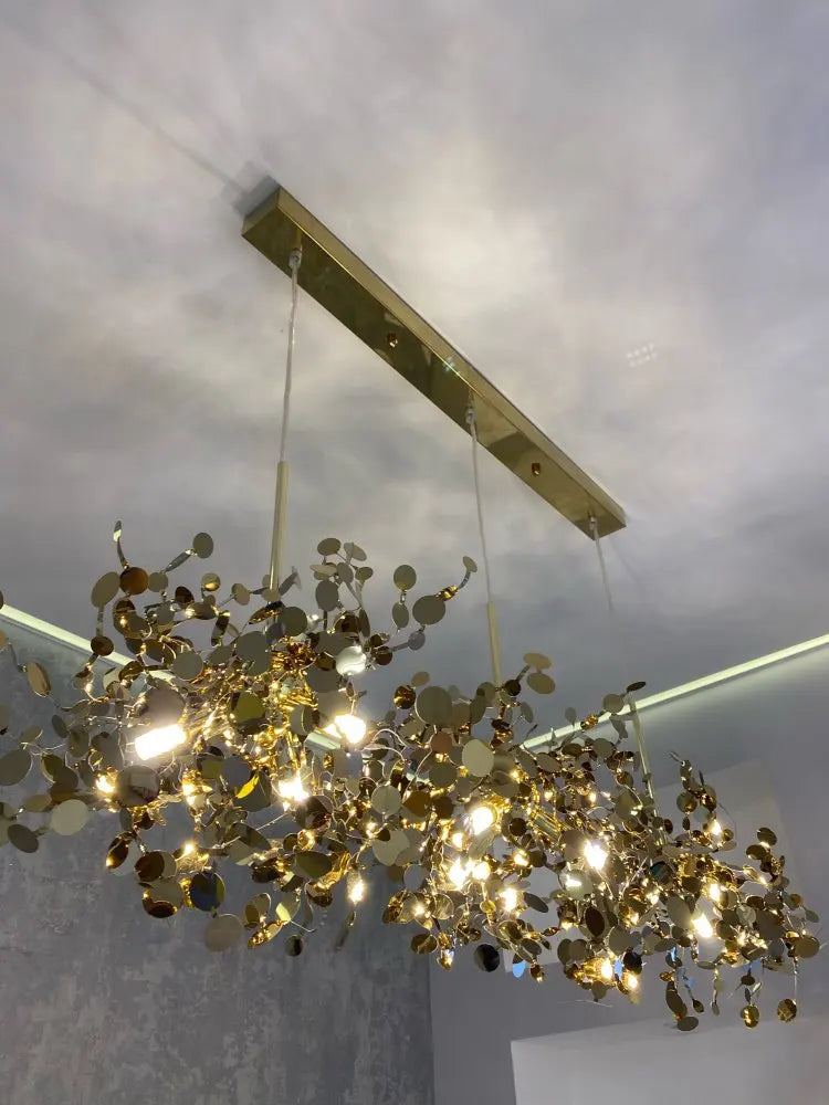 Art steel suspended pendent light