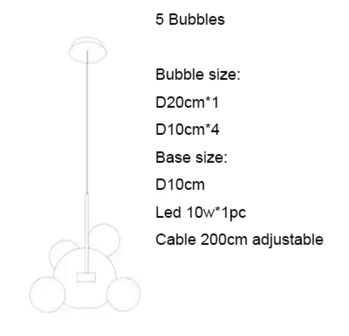 Glass Bubble LED Chandelier