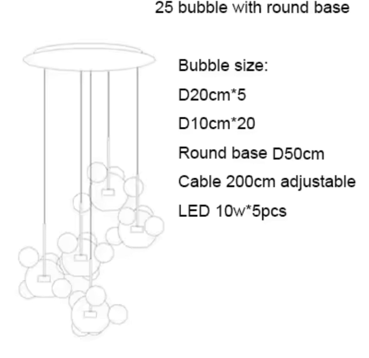 Glass Bubble LED Chandelier