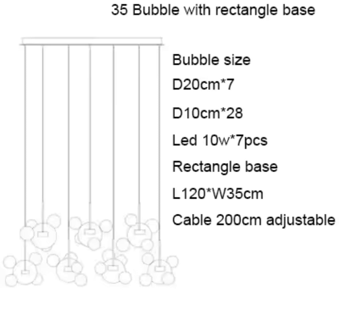 Glass Bubble LED Chandelier