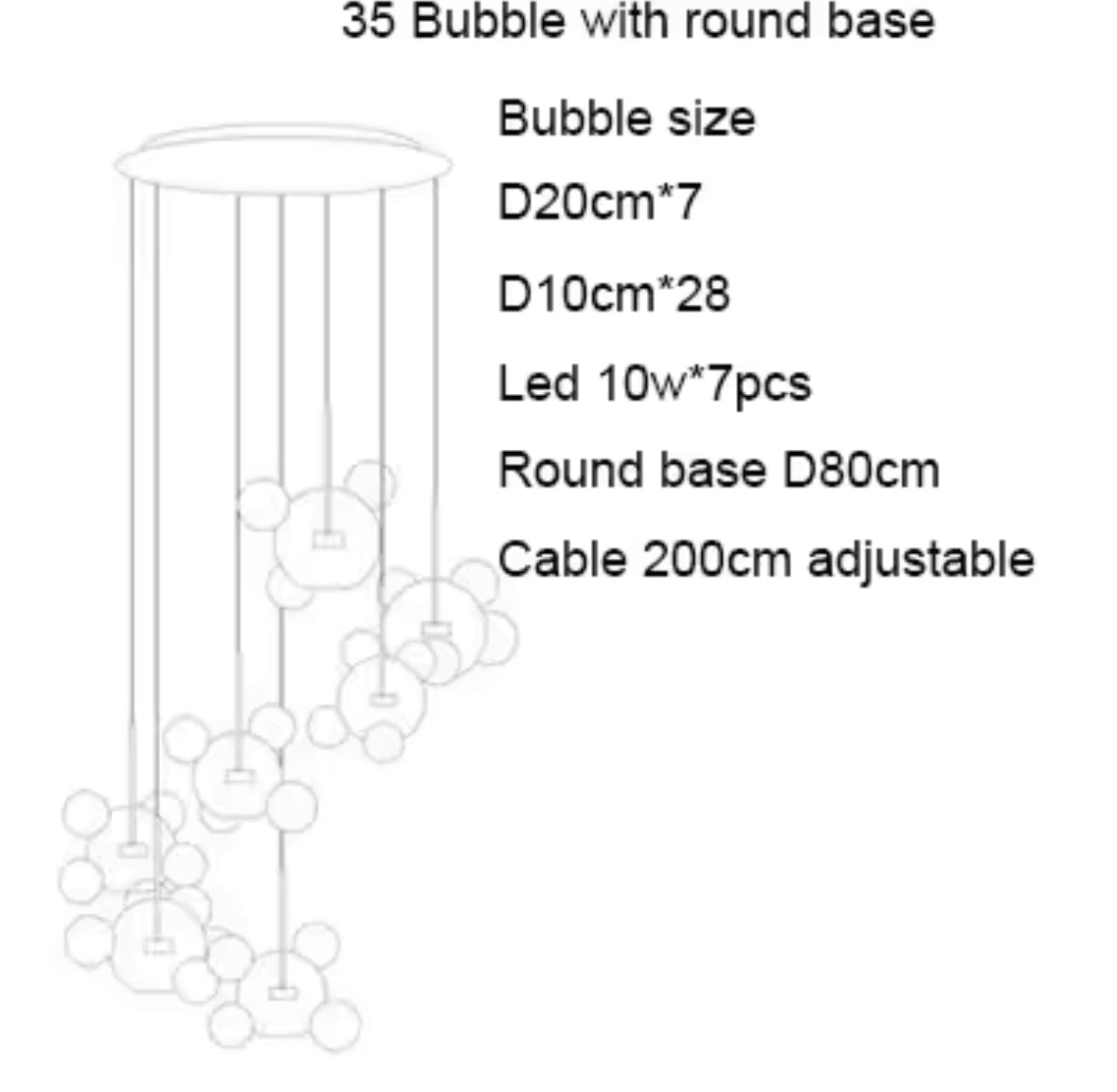 Glass Bubble LED Chandelier