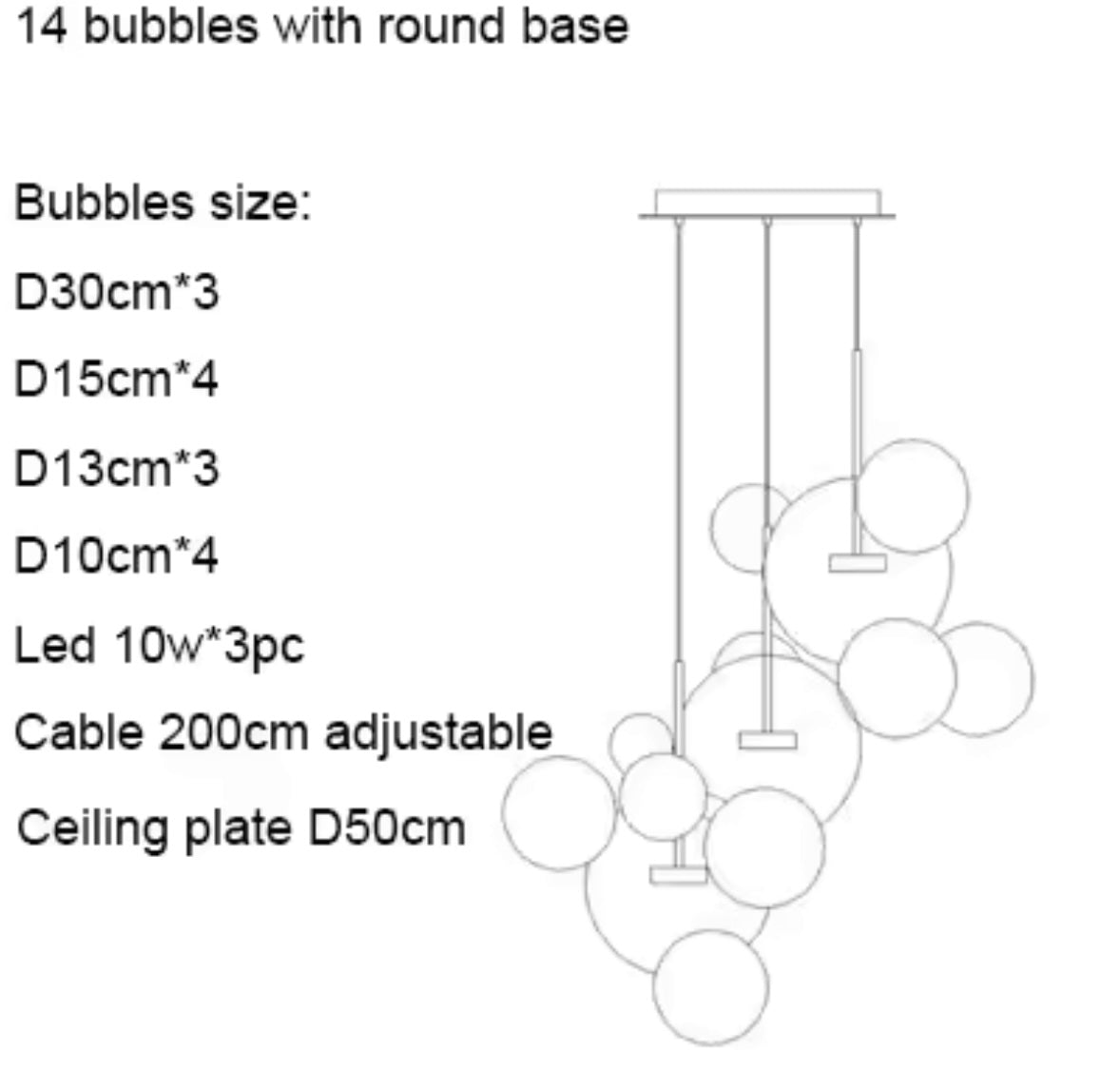 Glass Bubble LED Chandelier