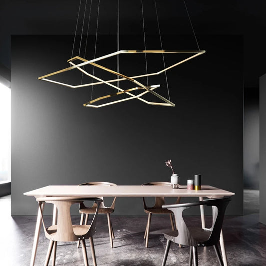 Modern Luxury Gold octagon LED Pendant Lights