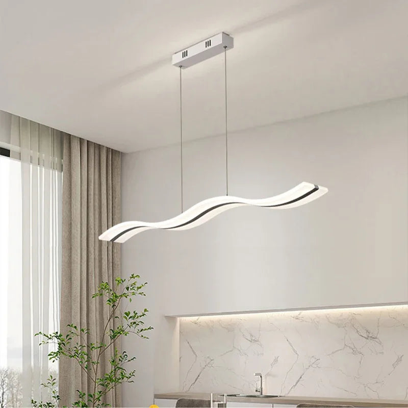 LED wavey Strip Pendant Light
