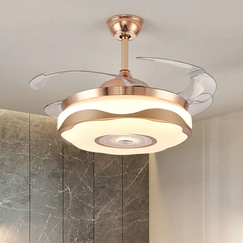 Nordic Simple Intelligent Led Remote Control Bluetooth Speaker Lighting Fan