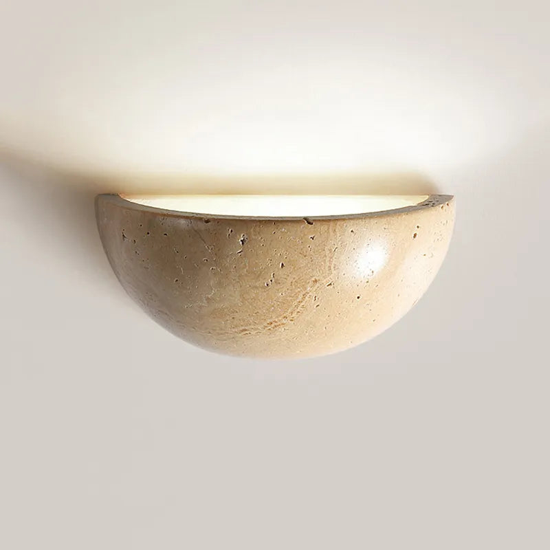 Pure Natural Yellow Cave Stone Semicircle sconce light