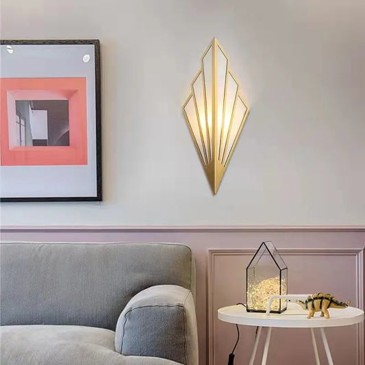 Nordic Led Golden fan design sconce light