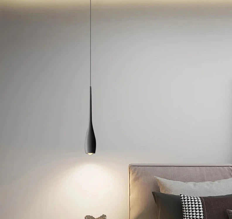 Simple creativo negro blanco nuevas luces LED colgantes modernas sala de estar comedor dormitorio mesita de noche Bar Hotel lámpara iluminación interior