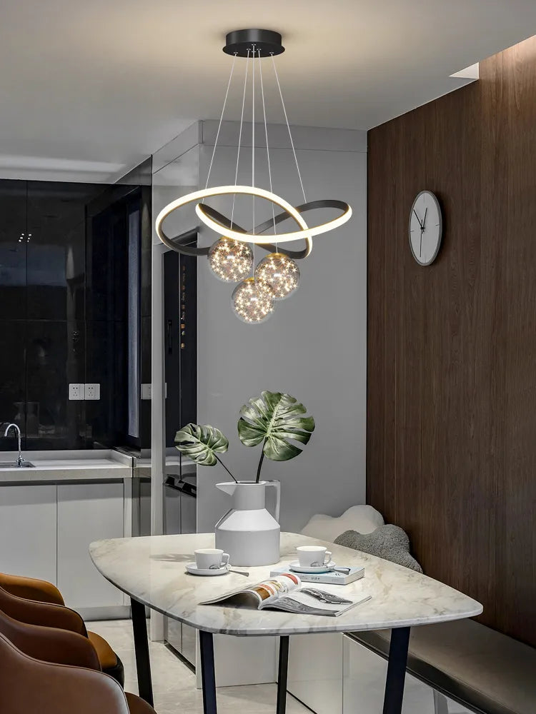 LED star globe chandelier