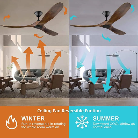 Vintage Wooden Remote Control ceiling fan