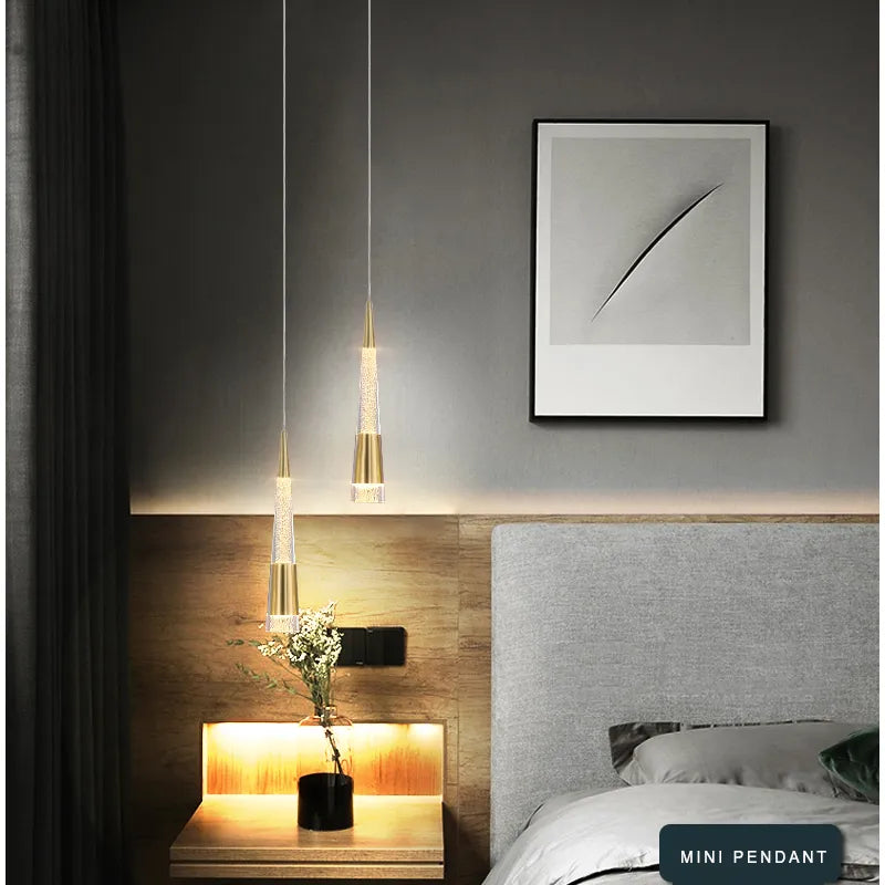 Modern Mini LED Pendant Light with Gold Finish