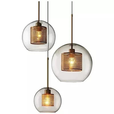 Lámparas colgantes con bolas de cristal modernas, iluminación nórdica para mesita de noche, cocina, comedor, iluminación colgante, diseño dorado