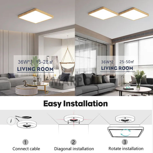 Ultra thin led Wood Grain ceiling led light