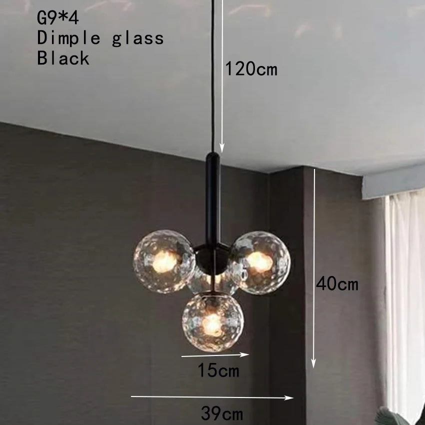 Nordic white Glass lustre suspension Light fixture