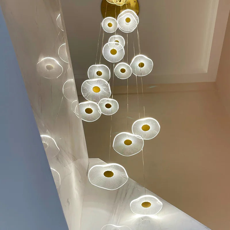 Duplex Villa Led jelly fish chandelier