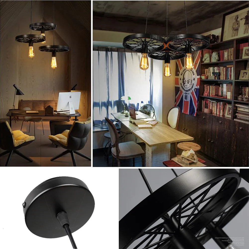 Nordic Black Iron Cage Retro Loft Metal Lamps