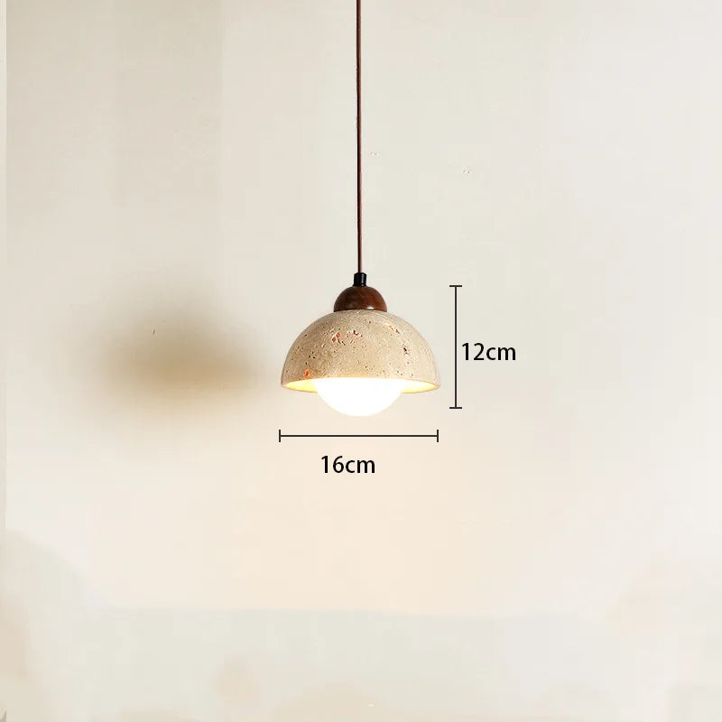 Retro Yellow Hole Stone Bedside Small Pendant light