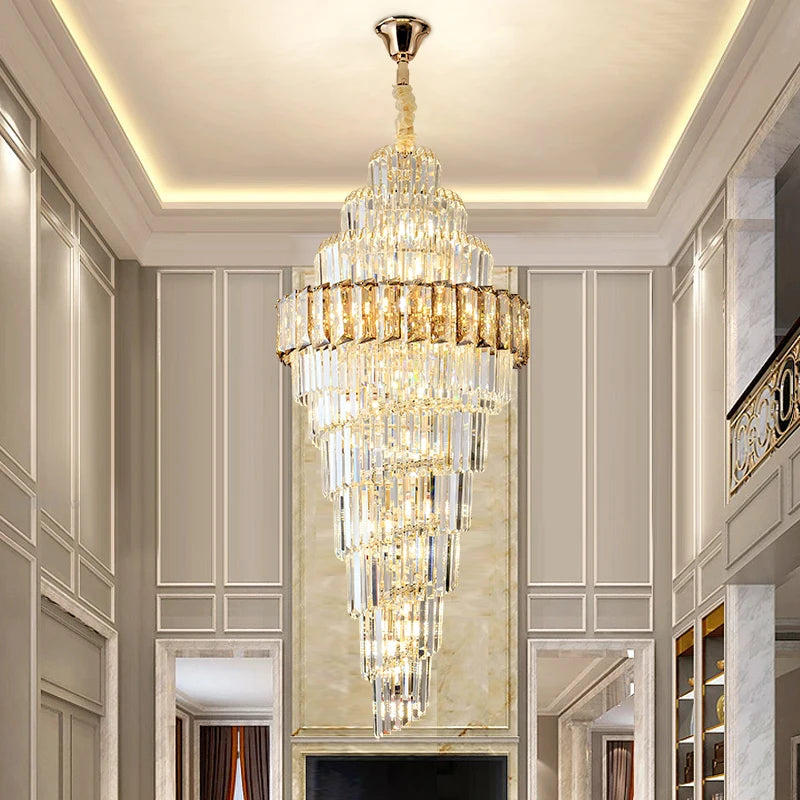 Villa Hollow Long crystal Chandelier