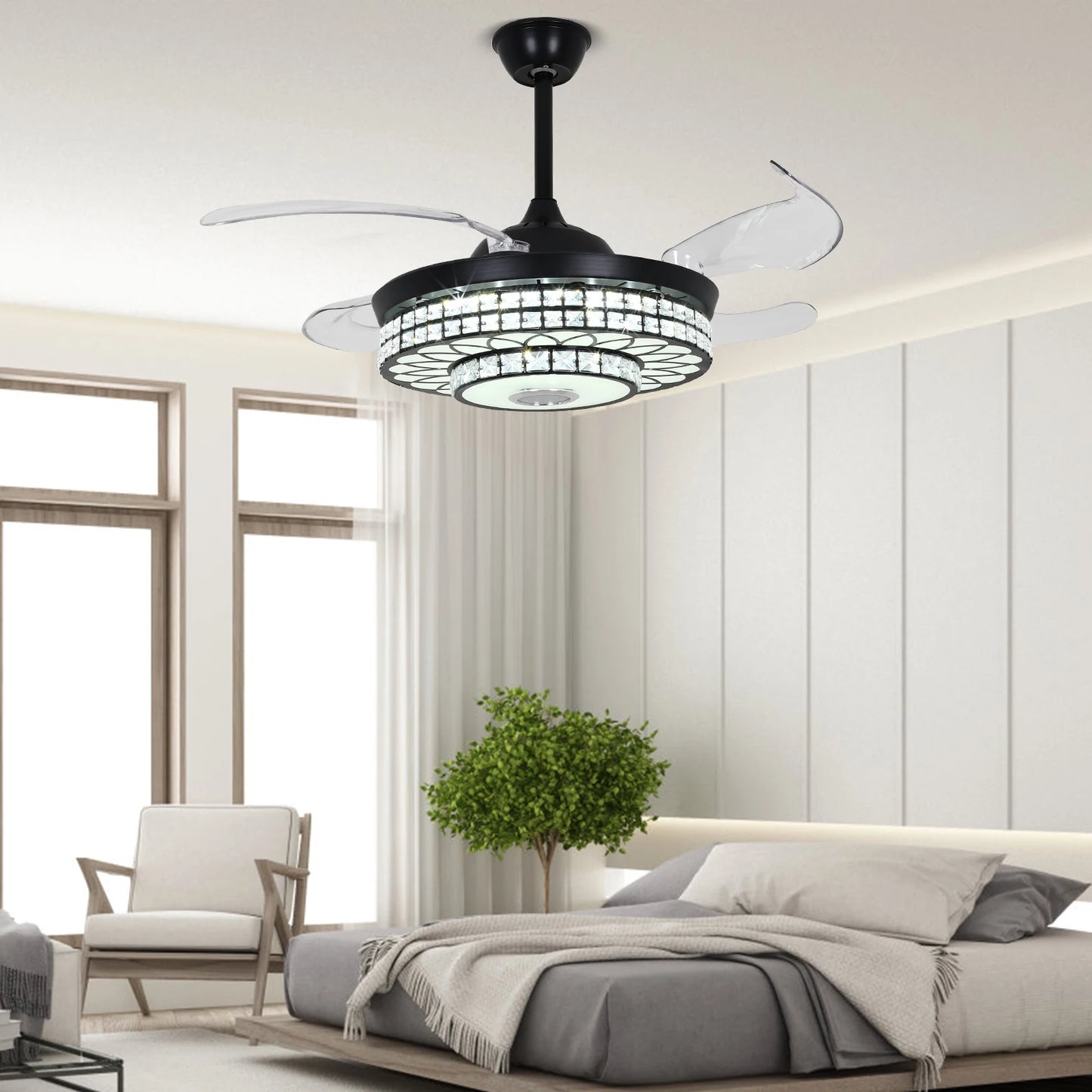 3 lighting tones/with Bluetooth and remote control ceiling fan