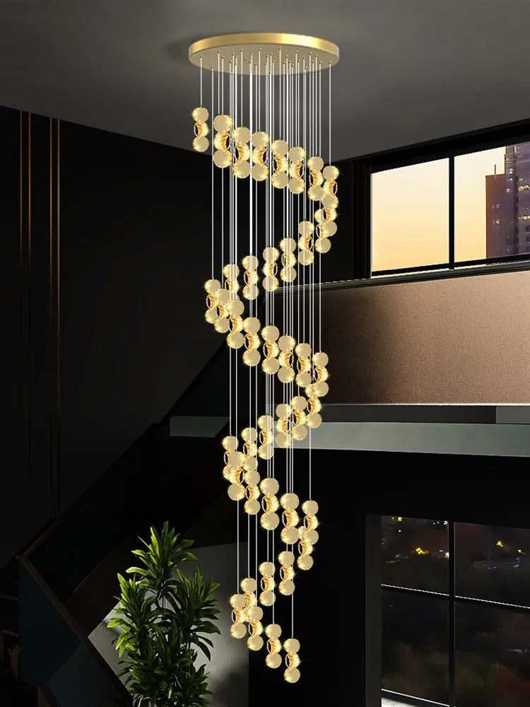 Led Gold Designer Modern Loft Crystal Chandelier