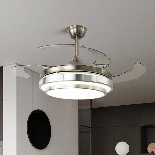 Dimmable Retractable Blade ceiling Fan Light LED