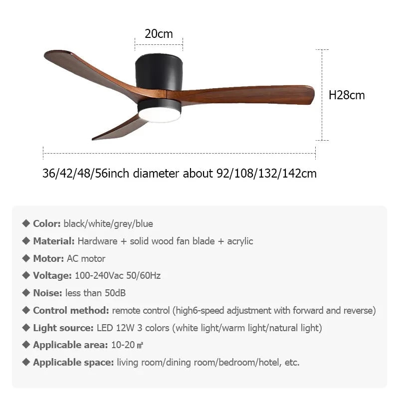 Carved Wood Fan Blades Noiseless Reversible Motor Remote Control Flush Mount