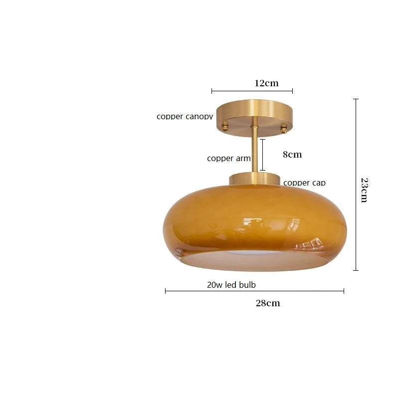 Yellow Glass LED Pendant Light