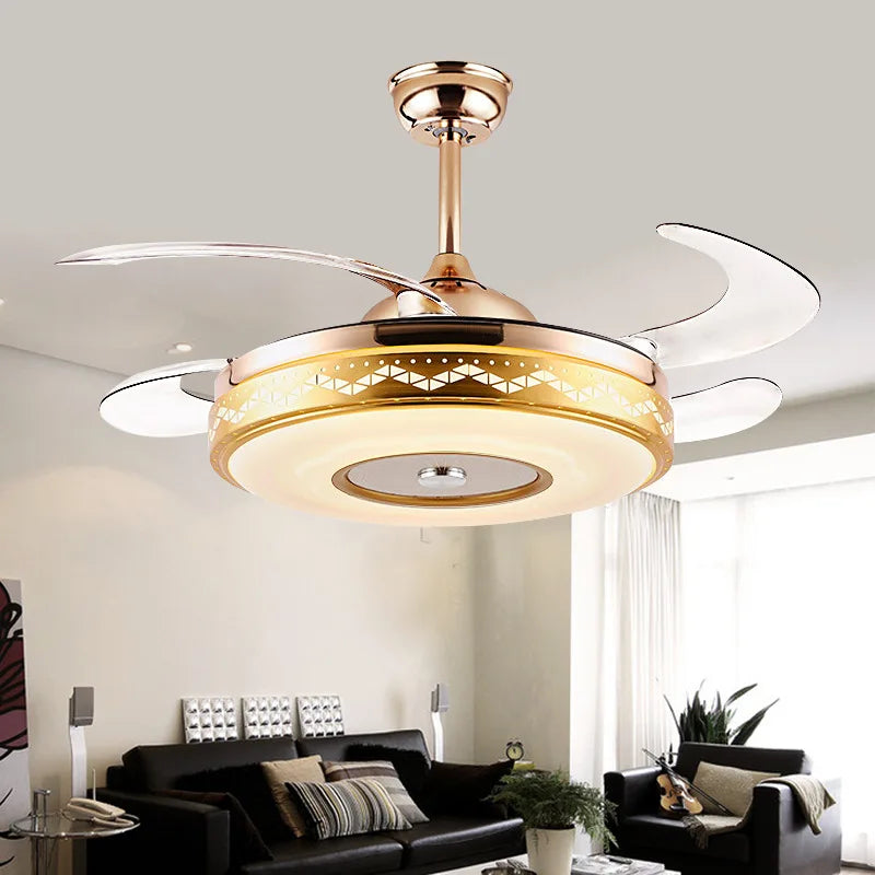 Bluetooth remote control gold ceiling fan