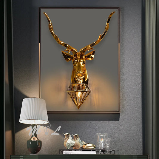 Antler Deer sconce light