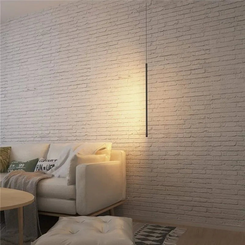 Luz de noche para dormitorio, luz LED colgante para sala de estar, tira de línea ajustable, lámpara colgante, pared de TV, decoración del hogar, accesorio moderno
