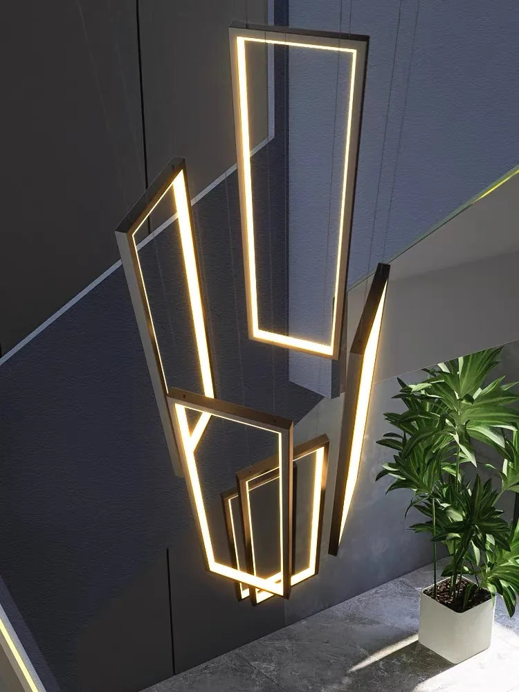 LED Geometry villa duplex chandelier