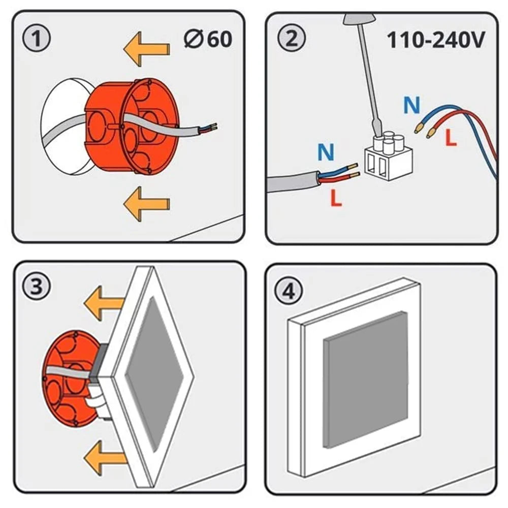 LED Acrylic Decor Recessed Wall Light