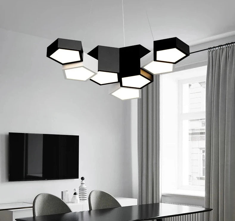 Remote control Dimming Black/ White New Modern LED light