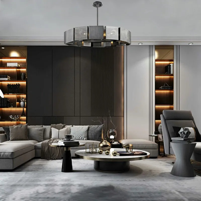 LED Obsidian Block Ceiling Chandeliers