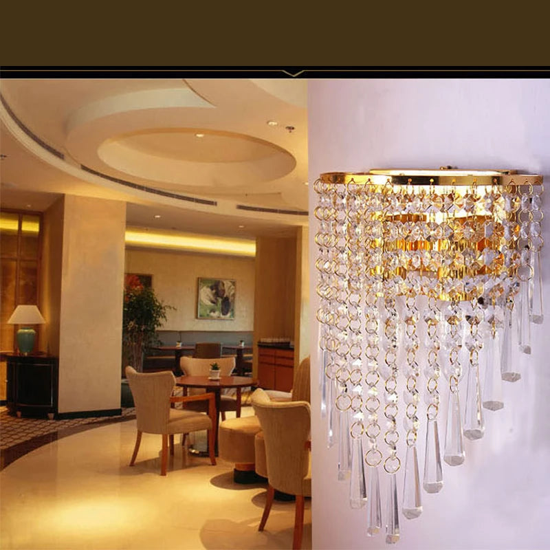 LED Crystal drop sconce
