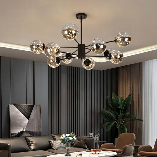 Black Luxury Glass Ceiling Pendant Light