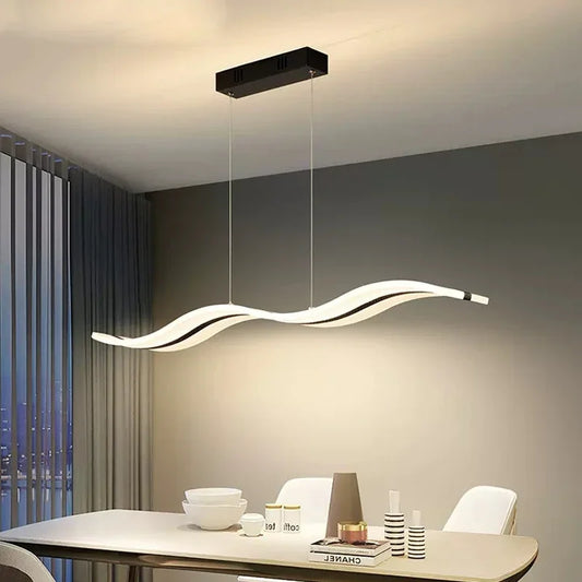 LED wavey Strip Pendant Light