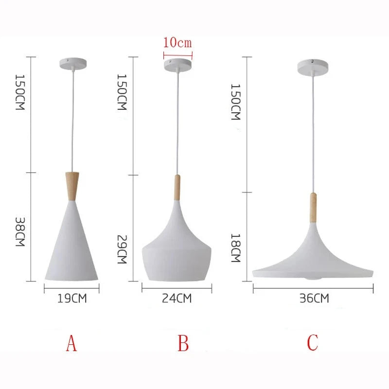 Lámpara nórdica moderna de aluminio, luces colgantes de madera, accesorios de iluminación decorativos para sala de estar, mesa de comedor y mesita de noche