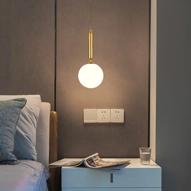 Iron Led round glass pendent light