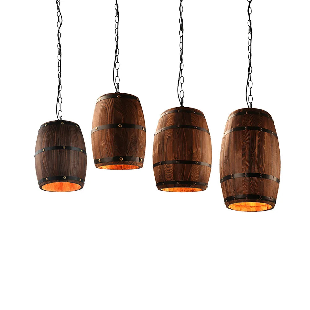 Nature loft wood Wine barrel pendant light