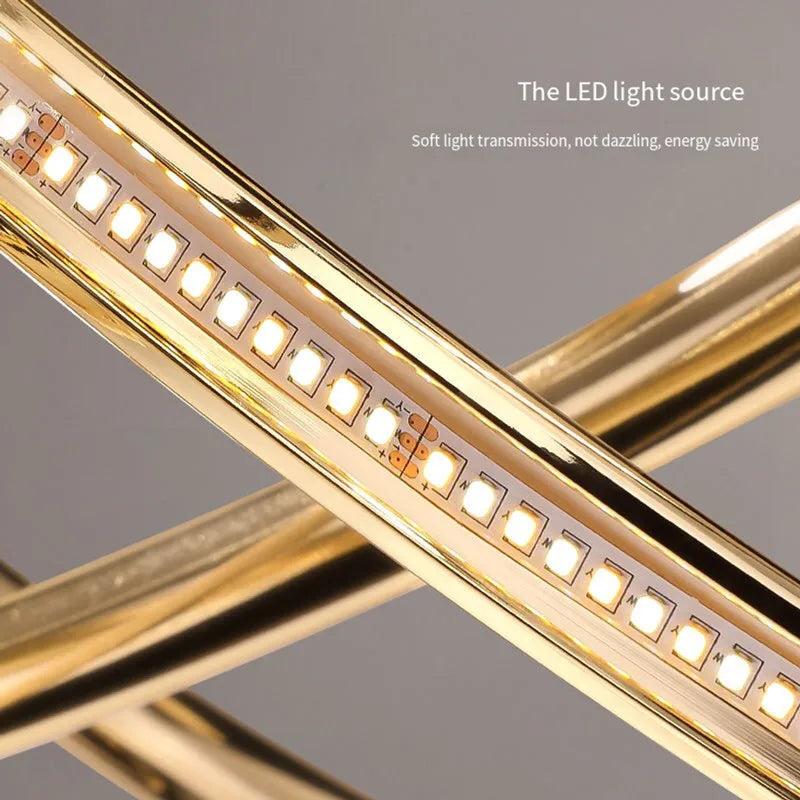 Led Geometric Line Chandelier Lighting