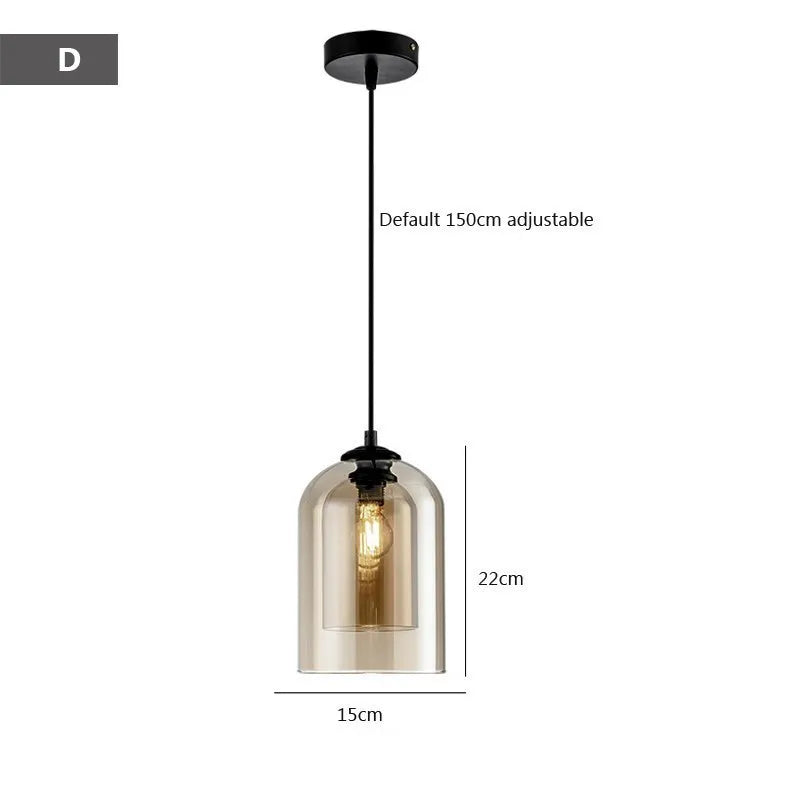 LED Hanging Loft Glass lustre Pendant Light