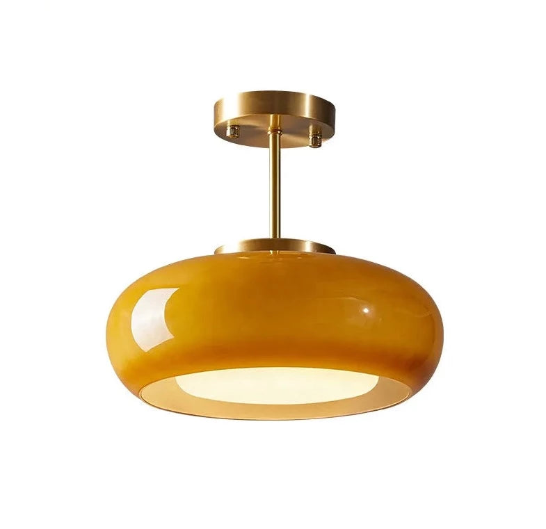 Yellow Glass LED Pendant Light